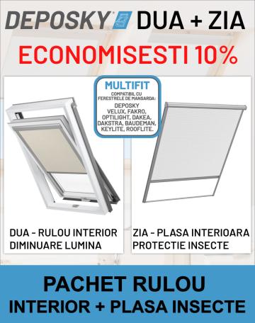 Rulou interior opac + plasa interioara Deposky Dua + Zia