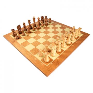 Set sah cu piese de lemn Staunton 5 Zagreb si tabla no. 5 de la Chess Events Srl