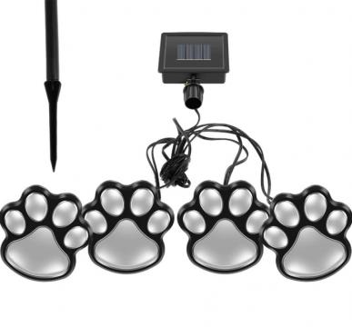 Set 4 lampi solare LED pentru gradina Paw Print Light de la Www.oferteshop.ro - Cadouri Online