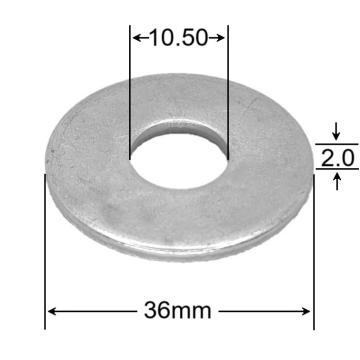 Saiba extra plata M10x36x2 DIN 522 - 100buc/cutie de la Marisim Total Instal Srl