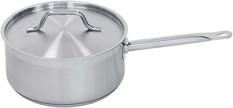 Cratita inox cu coada si capac 3.3 litri