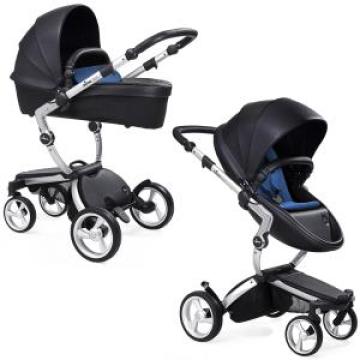 Carucior 2 in 1 Xari Flair Black cu cadru Silver Mima