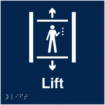 Semn tactil si Braille Ascensor