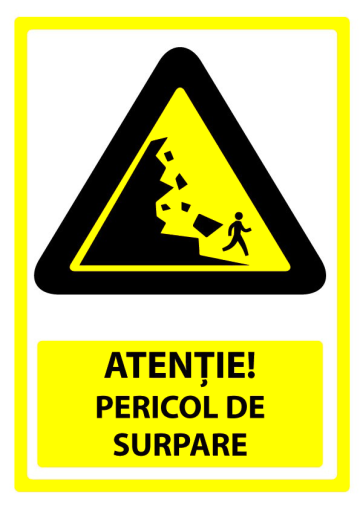 Indicator atentie pericol de surpare