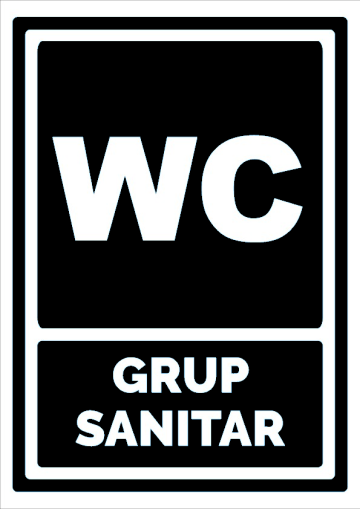 Indicator negru wc grup sanitar