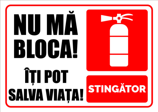 Indicator pentru stingator nu ma bloca iti pot salva viata de la Prevenirea Pentru Siguranta Ta G.I. Srl