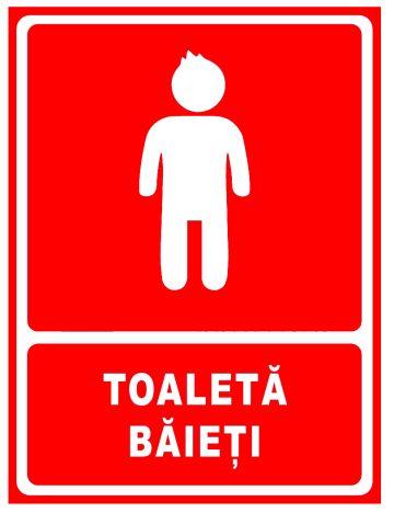 Indicator rosu pentru toaleta baieti de la Prevenirea Pentru Siguranta Ta G.I. Srl