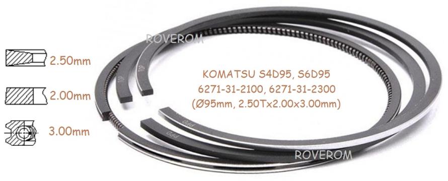 Segmenti piston Komatsu SAA4D95LE, Komatsu D31EX-22, PC130-8