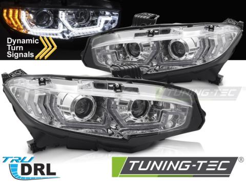 Faruri Headlights crom DRL SEQ Honda Civic X 16-21