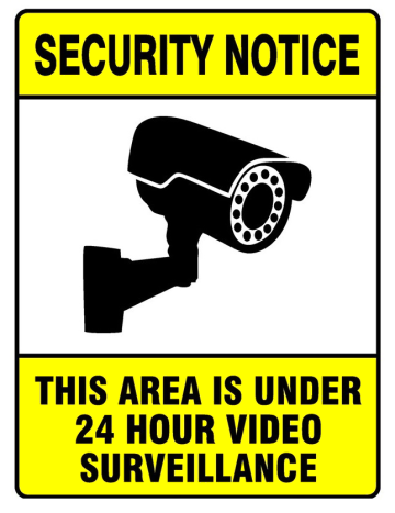 Semn Security notice this area is under 24 hour video