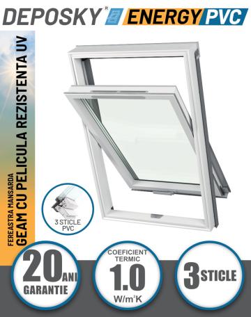 Fereastra mansarda Deposky Energy PVC 3 sticle, rama inclus de la Deposib Expert Srl