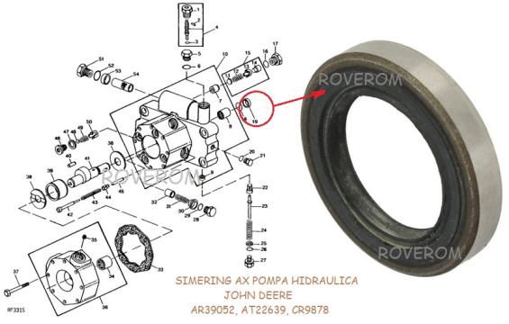 Simering ax pompa hidraulica John Deere