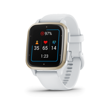 Ceas smartwatch Garmin Venu SQ2 - Cream Gold Bezel
