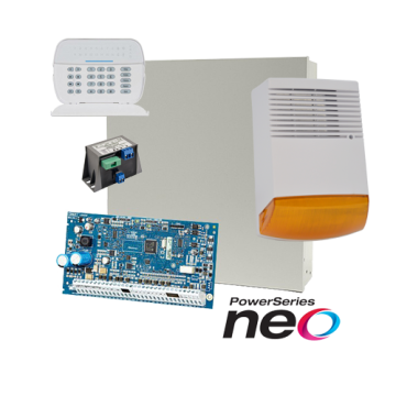 Kit alarma la efractie DSC Neo cu sirena exterioara KIT2016B