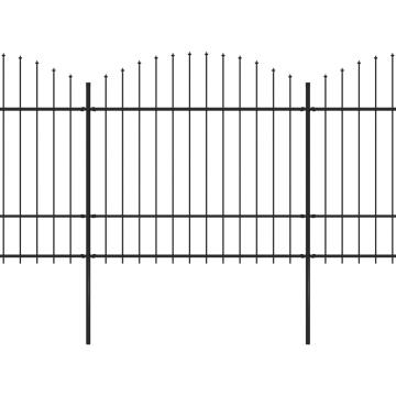 Gard de gradina cu varf sulita, negru, 5,1 m, otel de la VidaXL