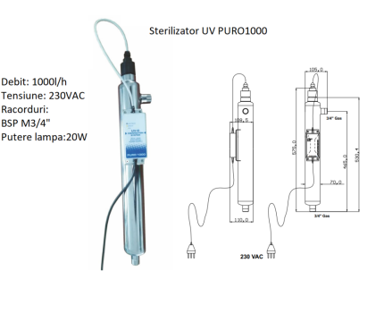 Sterilizator UV Puro-1000