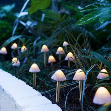 Lampa solara Garden of Eden LED 12 buc. ciuperci mini alb