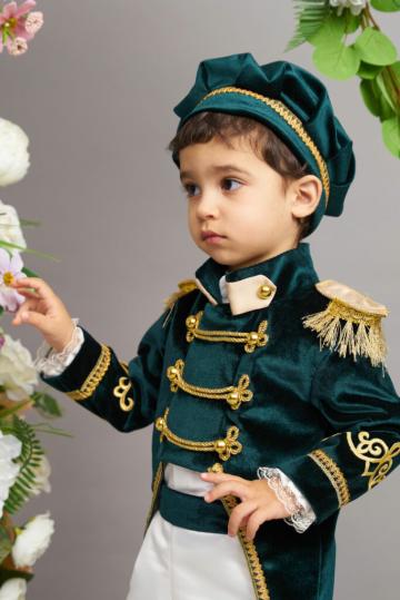 Costum pentru botez Nikolai - verde (1-4 ani) de la Andreeatex