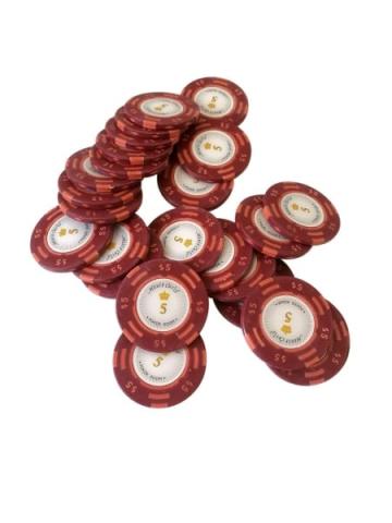 Jeton Poker Montecarlo 14 grame Clay, inscriptionat 5 de la Chess Events Srl