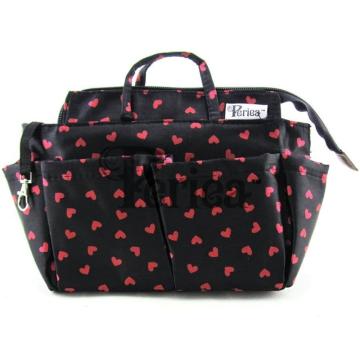 Organizator geanta sau poseta Sash - negru cu inimi rosii de la Plasma Trade Srl (happymax.ro)