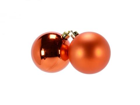 Glob de Craciun 150mm finisaj metalizat satinat portocaliu de la Arbloom Srl