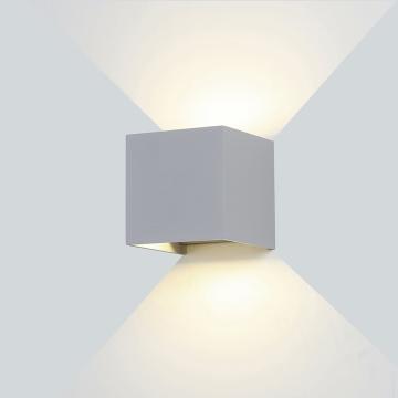 Aplica LED perete gri patrat 6W lumina calda alba