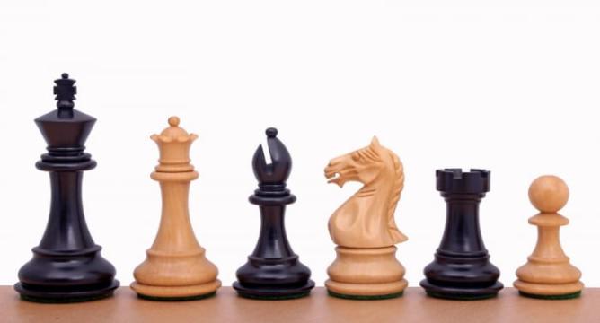 Piese sah lemn Staunton 6 Supreme Ebonised de la Chess Events Srl