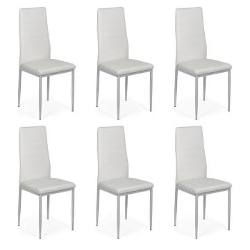 Set 6 scaune bucatarie - alb