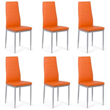Set 6 scaune bucatarie-portocaliu