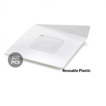 Baza plastic prezentare monoportii, patrat alb, 8.3 x 8.3 cm de la Focus Financiar Group