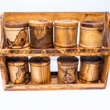 Set recipiente condimente Siena din lemn de maslin de la Tradizan