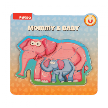Puzzle mama si copilul, elefant, 8 piese de la Etoc Online