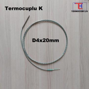 Termocuplu K D4XL20mm Chromel Alumel