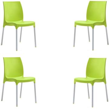 Set 4 scaune gradina Raki Sunny culoare verde 44x57xh82cm