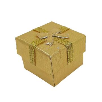Cutie pentru cadouri cu fundite, auriu, 4 cm x 4 cm x 3 cm