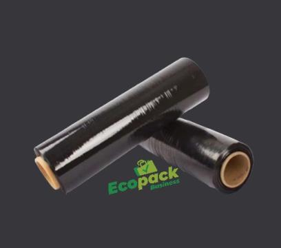 Folie stretch de paletat neagra - 1,1 kg / rola, 23 my de la Ecopack Business Srl
