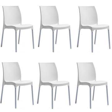 Set 6 scaune bucatarie Raki Sunny culoare alba 44x57xh82cm de la Kalina Textile SRL