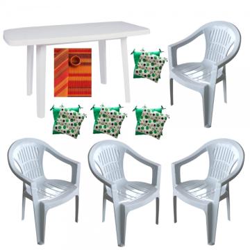 Set gradina Raki, masa Mutum 140x80xh72cm cu 4 scaune de la Kalina Textile SRL