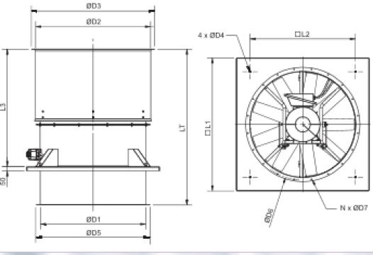 Ventilator HGHT-V/4- 800