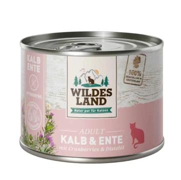 Hrana umeda Wildes Land pentru pisici, cu vitel, 200 g