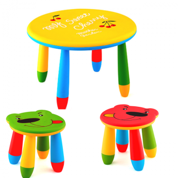 Set mobilier copii Raki, plastic, masa rotunda Slante de la Kalina Textile SRL