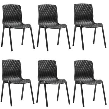 Set 6 scaune gradina, terasa Raki Royal culoare neagra de la Kalina Textile SRL