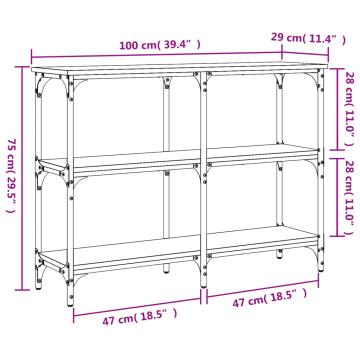 Masuta consola, stejar sonoma, 100x29x75 cm, lemn prelucrat