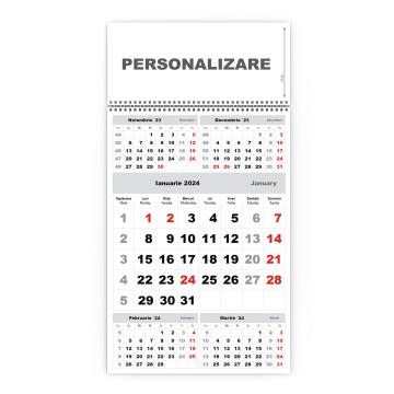 Calendar de perete triptic clasic 3 argintiu de la Artmedia Star Group