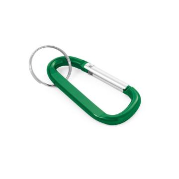 Breloc cu carabina din aluminiu, 32 x 57 x 5 mm, verde