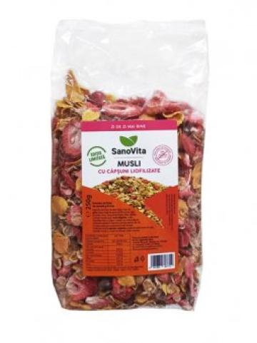 Musli cu capsuni liofilizate SanoVita 250g de la Supermarket Pentru Tine Srl