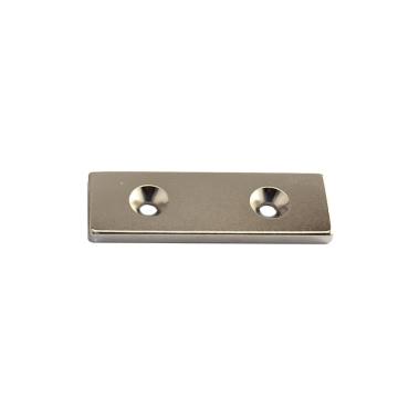 Magnet neodim bloc 60 x 20 x 4 mm cu gauri ingropate