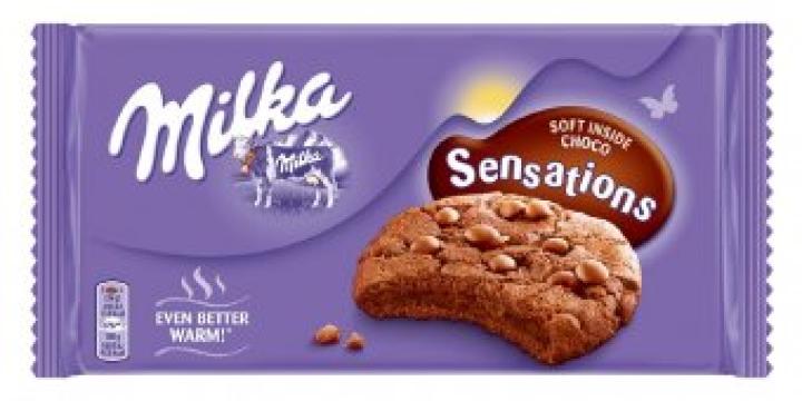 Fursecuri Milka Sensation Cookies Soft Inside Choco 156g