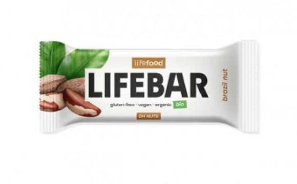 Baton cu nuci braziliene Lifebar, bio, 40g