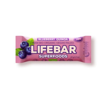 Baton cu afine si quinoa raw eco Lifebar plus 47g